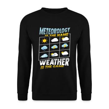 Meteorologe Wettervorhersage - Unisex Pullover - Schwarz - Vorne - Alina (178cm) & Michal (187cm)