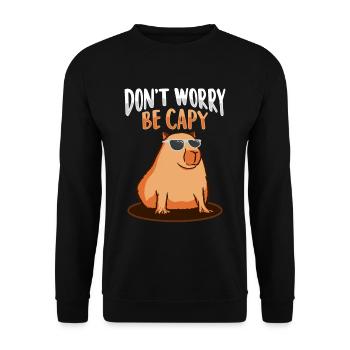 Capybara - Unisex Pullover - Schwarz - Vorne - Alina (178cm) & Michal (187cm)