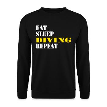eat sleep diving repeat - Unisex Pullover - Schwarz - Vorne - Alina (178cm) & Michal (187cm)