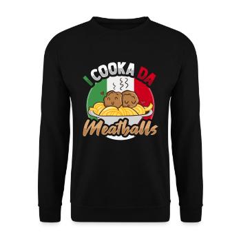 Boulette de viande italienne Cuisine italienne - Sweat-shirt Unisexe - noir - Devant - Alina (178cm) & Michal (187cm)