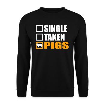 pig, porc, svinja - Unisex Pullover - Schwarz - Vorne - Alina (178cm) & Michal (187cm)