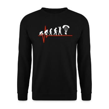 Paragliding Heartbeat - EVOLUTION OF PARAGLIDING - Unisex Sweatshirt - black - Front - Alina (178cm) & Michal (187cm)