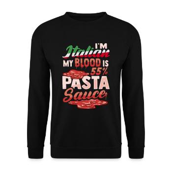 Sauce italienne pour pâtes Cuisine italienne - Sweat-shirt Unisexe - noir - Devant - Alina (178cm) & Michal (187cm)