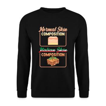 Funny Italian Lasagna Italy Lovers - Unisex Sweatshirt - black - Front - Alina (178cm) & Michal (187cm)