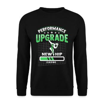 Bionic part design after hip prosthesis surgery - Unisex Sweatshirt - black - Front - Alina (178cm) & Michal (187cm)