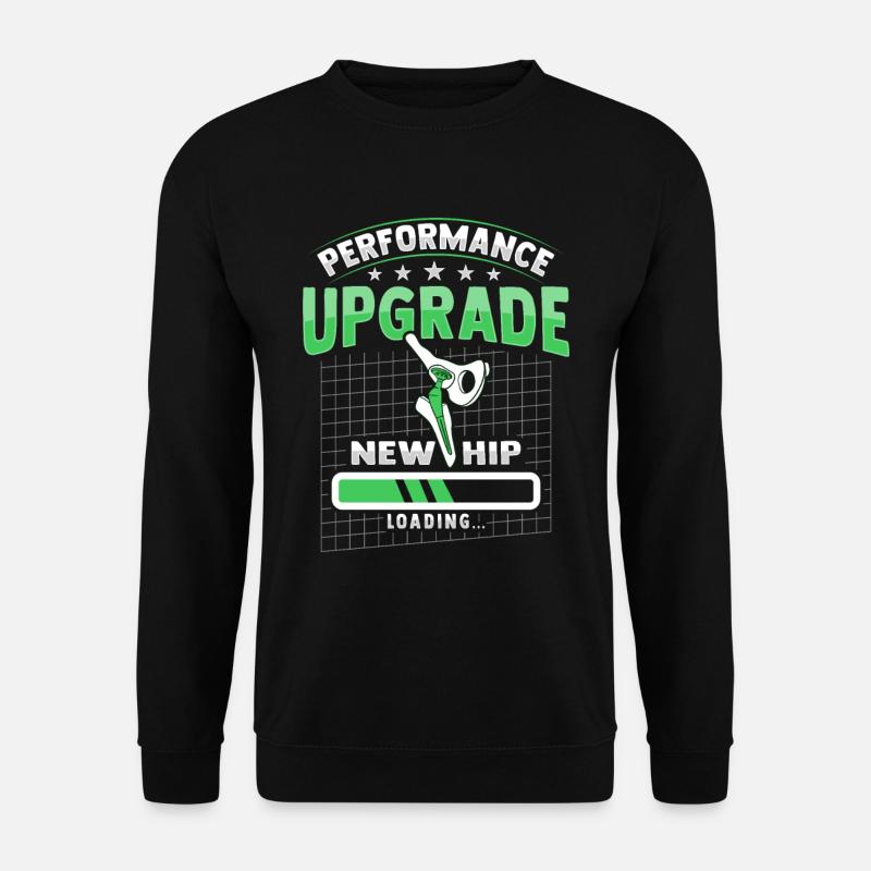 Bionisches Teiledesign nach Hüftprothesenoperation - Unisex Pullover - Schwarz