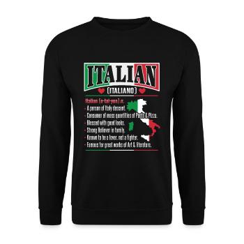 Dictionnaire italien Italie amateurs - Sweat-shirt Unisexe - noir - Devant - Alina (178cm) & Michal (187cm)