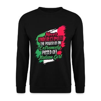 Funny Italian Girl Italian - Unisex Sweatshirt - black - Front - Alina (178cm) & Michal (187cm)