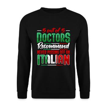 Drôle d’italien amoureux de l’Italie - Sweat-shirt Unisexe - noir - Devant - Alina (178cm) & Michal (187cm)