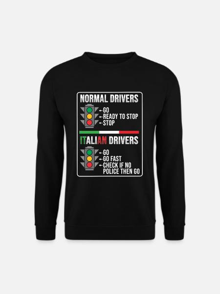 Lustiger italienischer Fahrer Italien-Liebhaber - Unisex Pullover - Schwarz