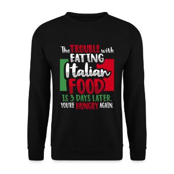 Italian Food Italy Lovers - Unisex Sweatshirt - black - Front - Alina (178cm) & Michal (187cm)