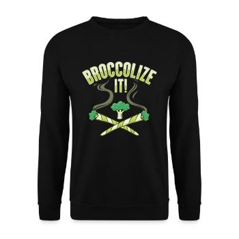 Brokkolize-It jeu de mots pour un amateur végétalien - Sweat-shirt Unisexe - noir - Devant - Alina (178cm) & Michal (187cm)
