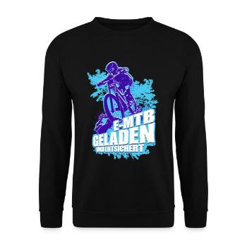 E-MTB Pedelec E-Bike chargé et non sécurisé - Sweat-shirt Unisexe - noir - Devant - Alina (178cm) & Michal (187cm)