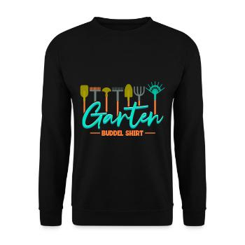Gärtner Garten Buddel - Unisex Pullover - Schwarz - Vorne - Alina (178cm) & Michal (187cm)
