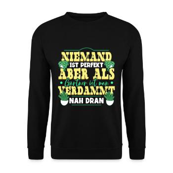Garten Gärtner - Unisex Pullover - Schwarz - Vorne - Alina (178cm) & Michal (187cm)