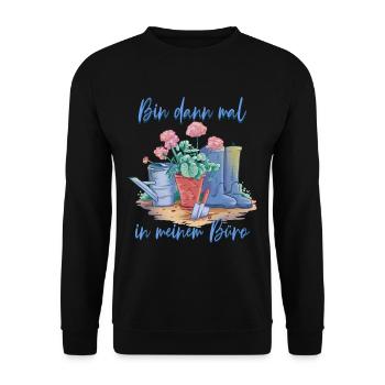 Bin dann mal im Garten Gärtner - Unisex Pullover - Schwarz - Vorne - Alina (178cm) & Michal (187cm)