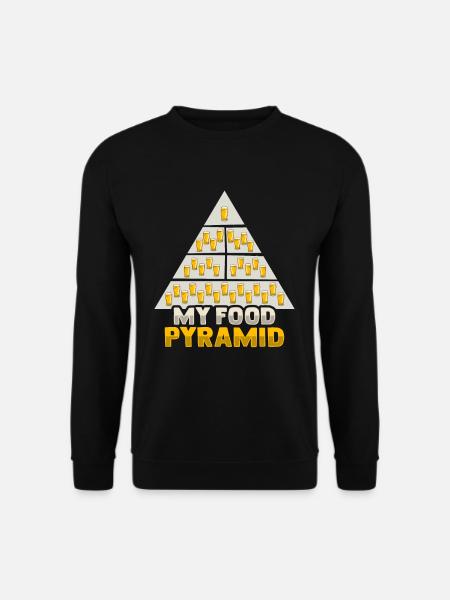Lebensmittelpyramide für einen Biertrinker - Unisex Pullover - Schwarz