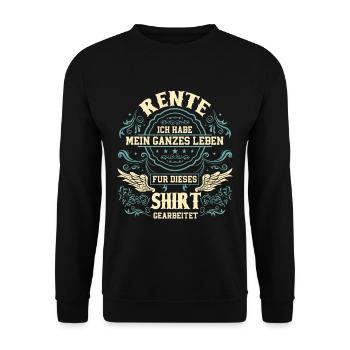 Ruhestand Renteneintritt Rentner - Unisex Pullover - Schwarz - Vorne - Alina (178cm) & Michal (187cm)