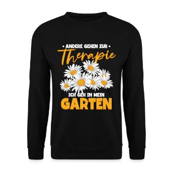 Andere gehen zur Therapie ich gehe in meinen - Unisex Pullover - Schwarz - Vorne - Alina (178cm) & Michal (187cm)
