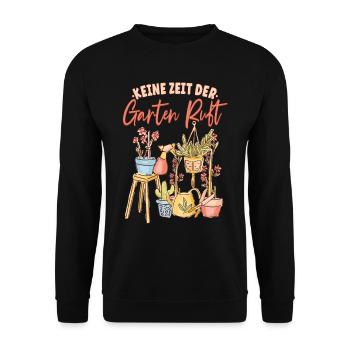 Keine zeit der Garten ruft Gärtner - Unisex Pullover - Schwarz - Vorne - Alina (178cm) & Michal (187cm)