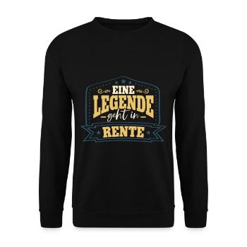 Eine legende geht in Rente Rentner - Unisex Pullover - Schwarz - Vorne - Alina (178cm) & Michal (187cm)