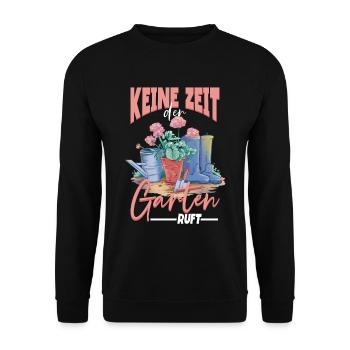 Keine zeit der Garten ruft Gärtner - Unisex Pullover - Schwarz - Vorne - Alina (178cm) & Michal (187cm)
