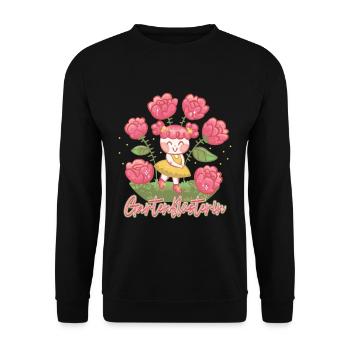 Gartenflüsterer Gartenflüsterin Garten Gärtner - Unisex Pullover - Schwarz - Vorne - Alina (178cm) & Michal (187cm)