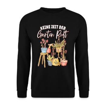 Keine zeit der Garten ruft Gärtner - Unisex Pullover - Schwarz - Vorne - Alina (178cm) & Michal (187cm)