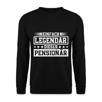 Pensionär Ruhestand Rentner - Unisex Pullover - Schwarz - Vorne - Alina (178cm) & Michal (187cm)