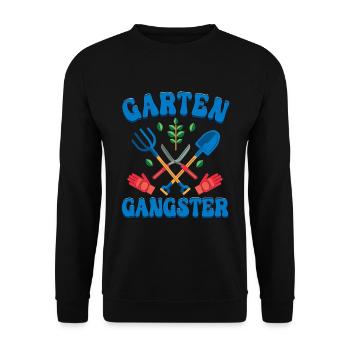 Garten Gangster Gärtner - Unisex Pullover - Schwarz - Vorne - Alina (178cm) & Michal (187cm)
