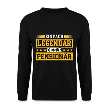 Pensionär Ruhestand Rentner - Unisex Pullover - Schwarz - Vorne - Alina (178cm) & Michal (187cm)