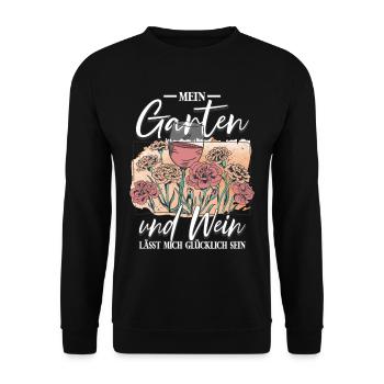 Mein Garten Gärtner - Unisex Pullover - Schwarz - Vorne - Alina (178cm) & Michal (187cm)
