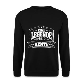 Eine legende geht in Rente Rentner - Unisex Pullover - Schwarz - Vorne - Alina (178cm) & Michal (187cm)