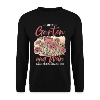 Mein Garten Gärtner - Unisex Pullover - Schwarz - Vorne - Alina (178cm) & Michal (187cm)