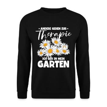 Andere gehen zur Therapie ich gehe in meinen - Unisex Pullover - Schwarz - Vorne - Alina (178cm) & Michal (187cm)