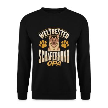Weltbester Labrador Opa Design n Schäferhund Opa - Unisex Pullover - Schwarz - Vorne - Alina (178cm) & Michal (187cm)