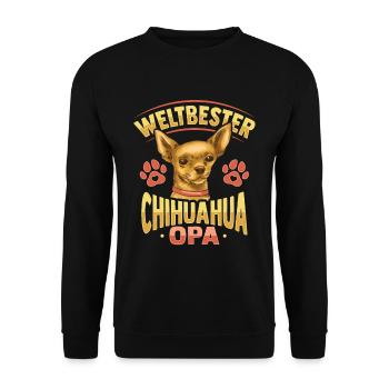 Weltbester Chihuaha Opa Design n Chihuaha Opa - Unisex Pullover - Schwarz - Vorne - Alina (178cm) & Michal (187cm)