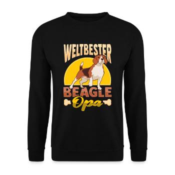 Weltbester Beagle Opa Design n Beagle Opa - Unisex Pullover - Schwarz - Vorne - Alina (178cm) & Michal (187cm)