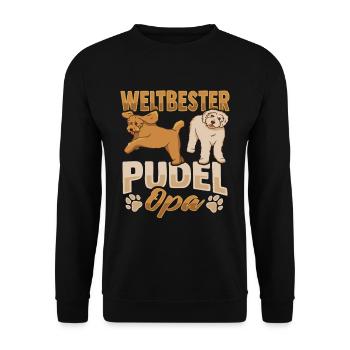 Weltbester Pudel Opa Design n Pudel Opa - Unisex Pullover - Schwarz - Vorne - Alina (178cm) & Michal (187cm)