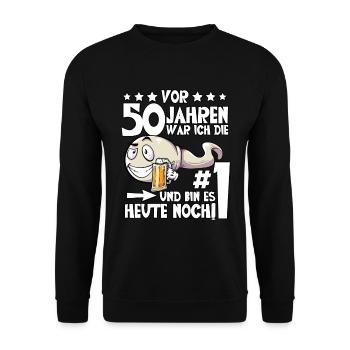 Vor 50 Jahren 50. Geburtstag - Unisex Pullover - Schwarz - Vorne - Alina (178cm) & Michal (187cm)