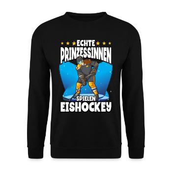 Eishockey Frauen Eishockeyspielerin - Unisex Pullover - Schwarz - Vorne - Alina (178cm) & Michal (187cm)