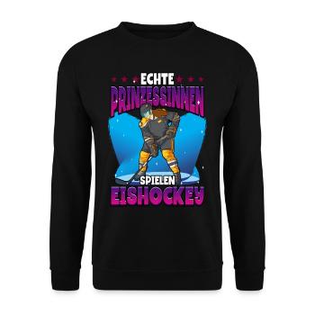 Eishockey Frauen Eishockeyspielerin - Unisex Pullover - Schwarz - Vorne - Alina (178cm) & Michal (187cm)