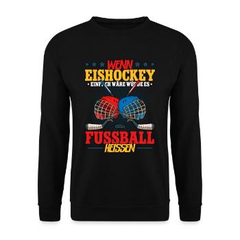 Eishockey Lustig - Unisex Pullover - Schwarz - Vorne - Alina (178cm) & Michal (187cm)