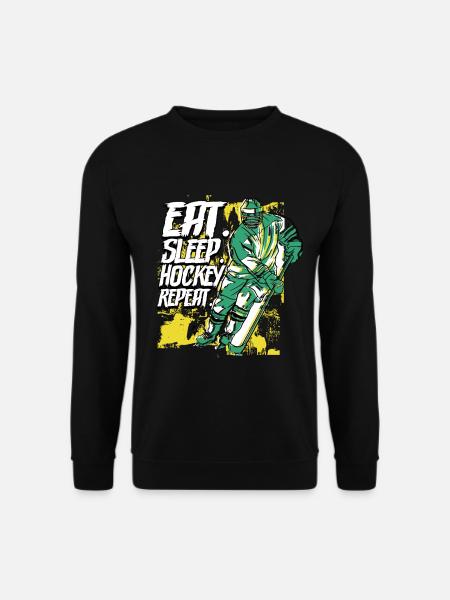 Eat Sleep Hockey Repeat Eishockey - Unisex Pullover - Schwarz