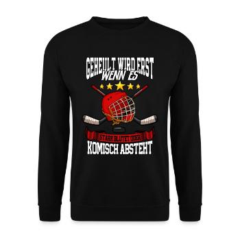 Geheult wird erst wenn es stark blutet Eishockey - Unisex Pullover - Schwarz - Vorne - Alina (178cm) & Michal (187cm)