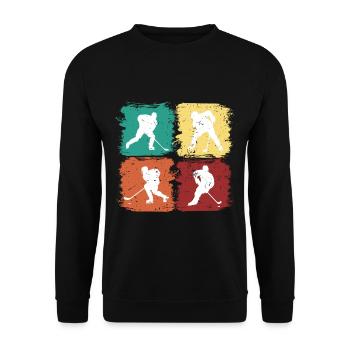 Maillot de hockey sur glace Vintage - Sweat-shirt Unisexe - noir - Devant - Alina (178cm) & Michal (187cm)