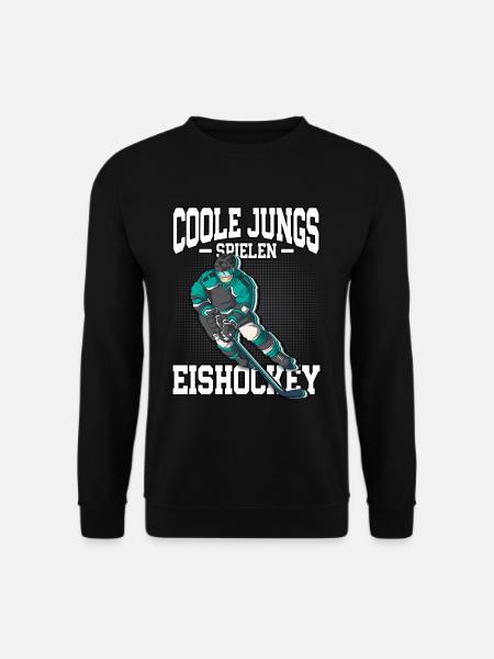 Coole Jungs spielen Eishockey - Unisex Pullover - Schwarz