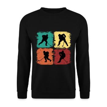 Maillot de hockey sur glace Vintage - Sweat-shirt Unisexe - noir - Devant - Alina (178cm) & Michal (187cm)