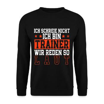 Trainer Fußball Fußballtrainer - Unisex Pullover - Schwarz - Vorne - Alina (178cm) & Michal (187cm)