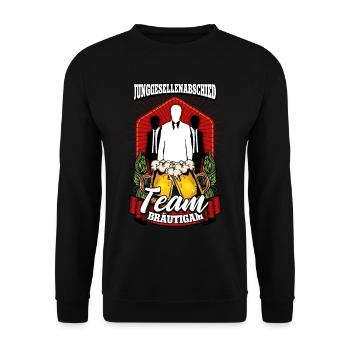 Junggesellenabschied Team Bräutigam - Unisex Pullover - Schwarz - Vorne - Alina (178cm) & Michal (187cm)